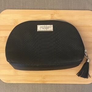 Victoria's Secret Black Textured Cosmetic Bag